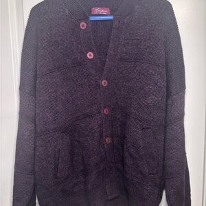 Vintage Cooper made in Canada Men's burgundy button front cardigan